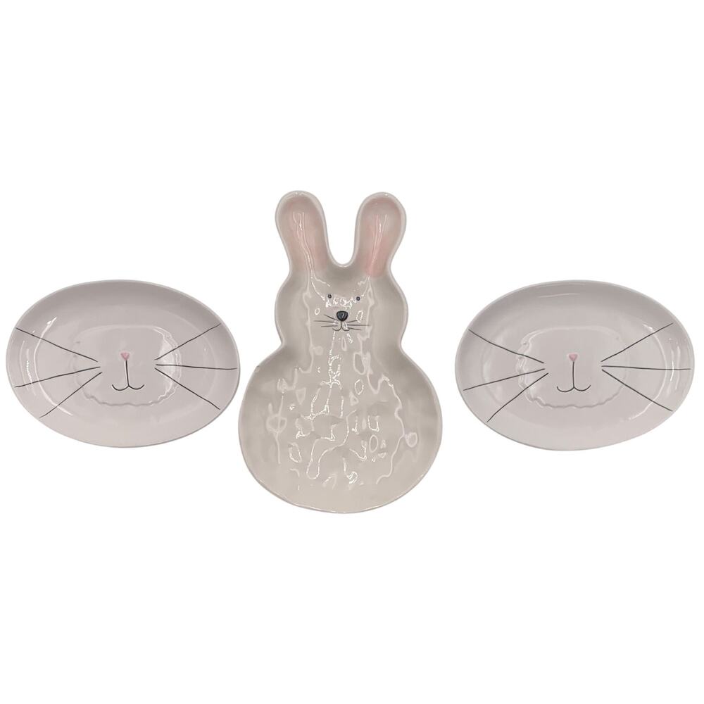 Easter Platter and Plates Rabbit Bunny Whiskers Whimsey‎ Home Whimsical Cupboard